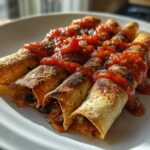Black Bean Taquitos with Salsa Roja