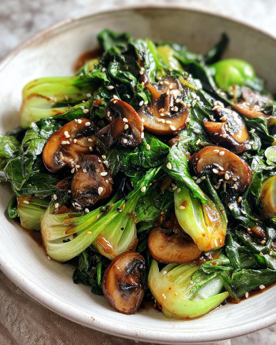 Bok Choy and Mushroom Stir Fry - detail 1