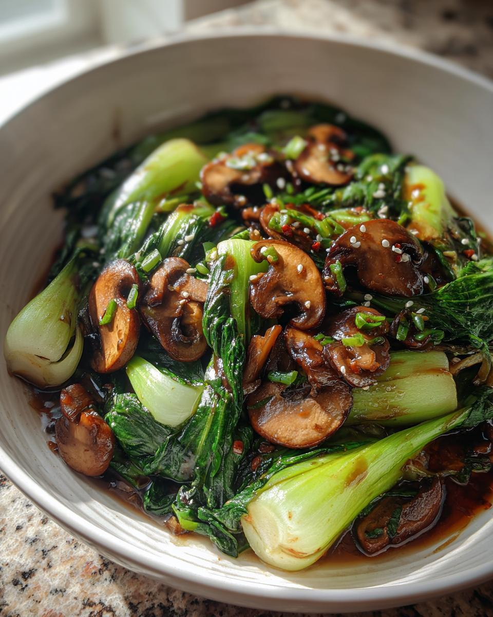 Bok Choy and Mushroom Stir Fry - detail 2