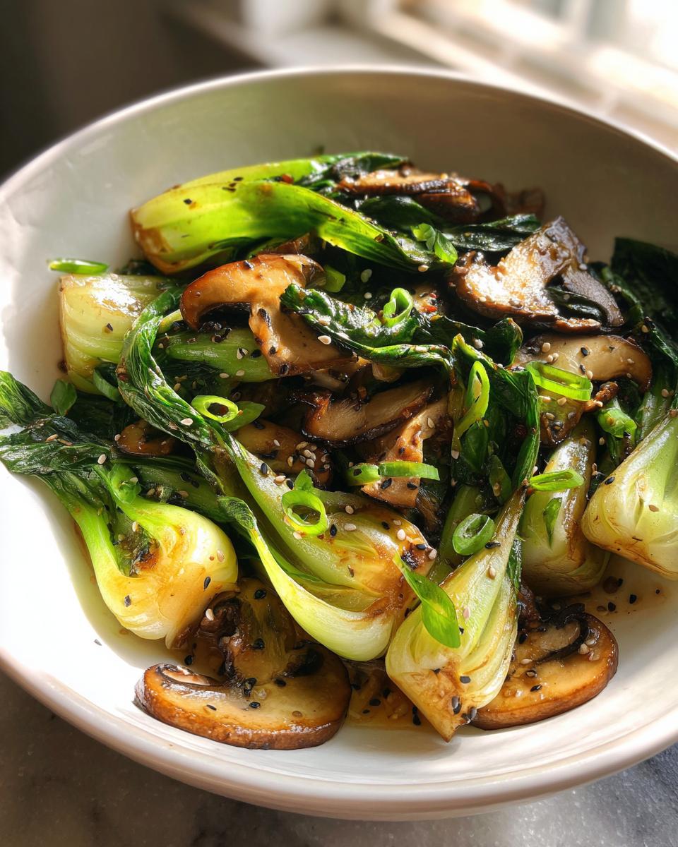 Bok Choy and Mushroom Stir Fry - detail 3