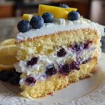 Creamy Whipped Lemon Blueberry Cake
