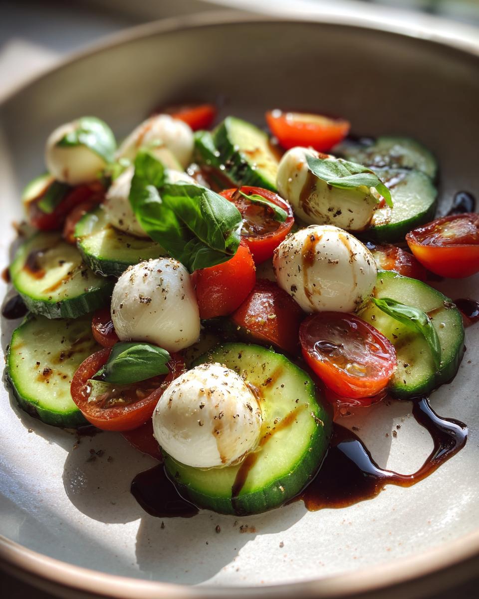 Easy Cucumber Caprese Salad - detail 1