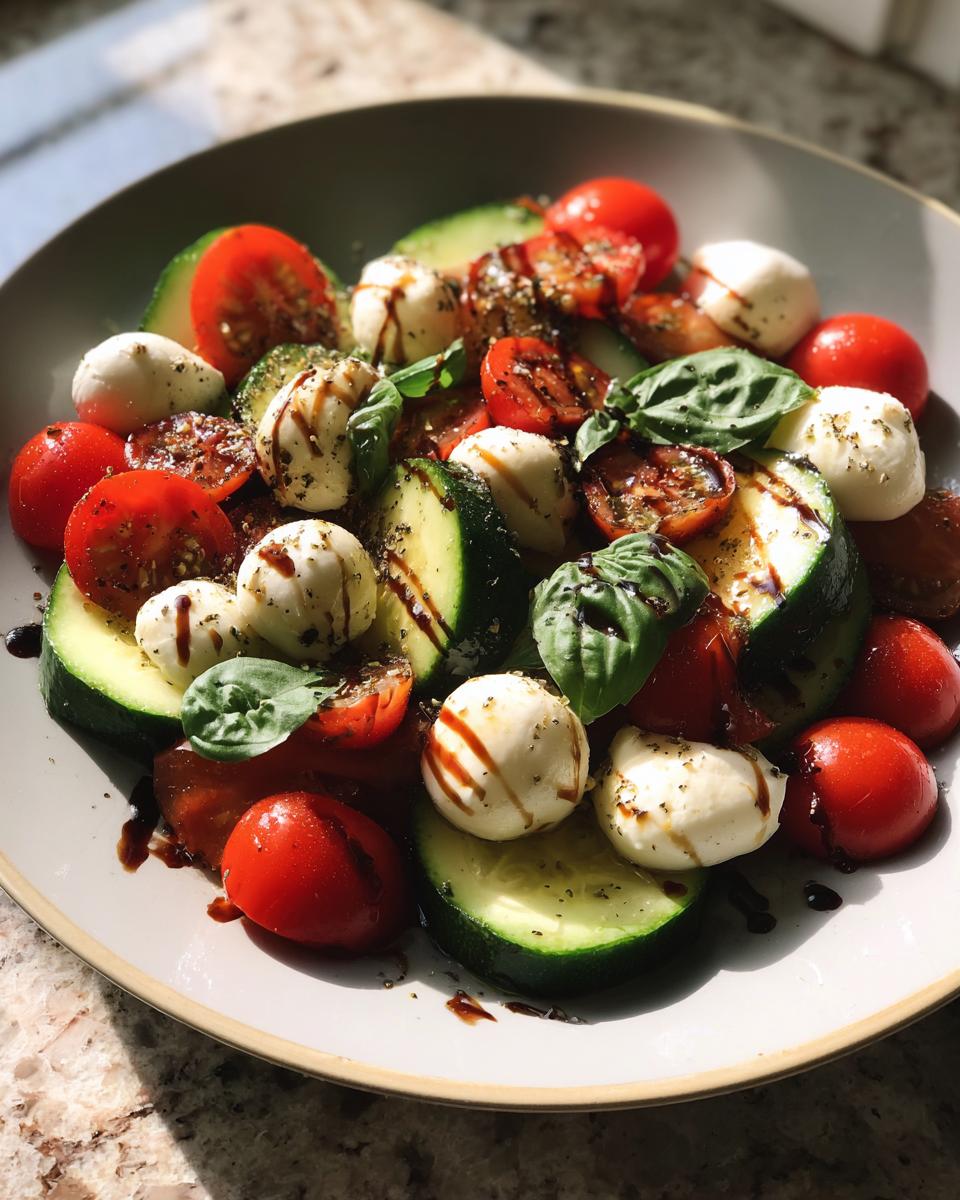 Easy Cucumber Caprese Salad - detail 2