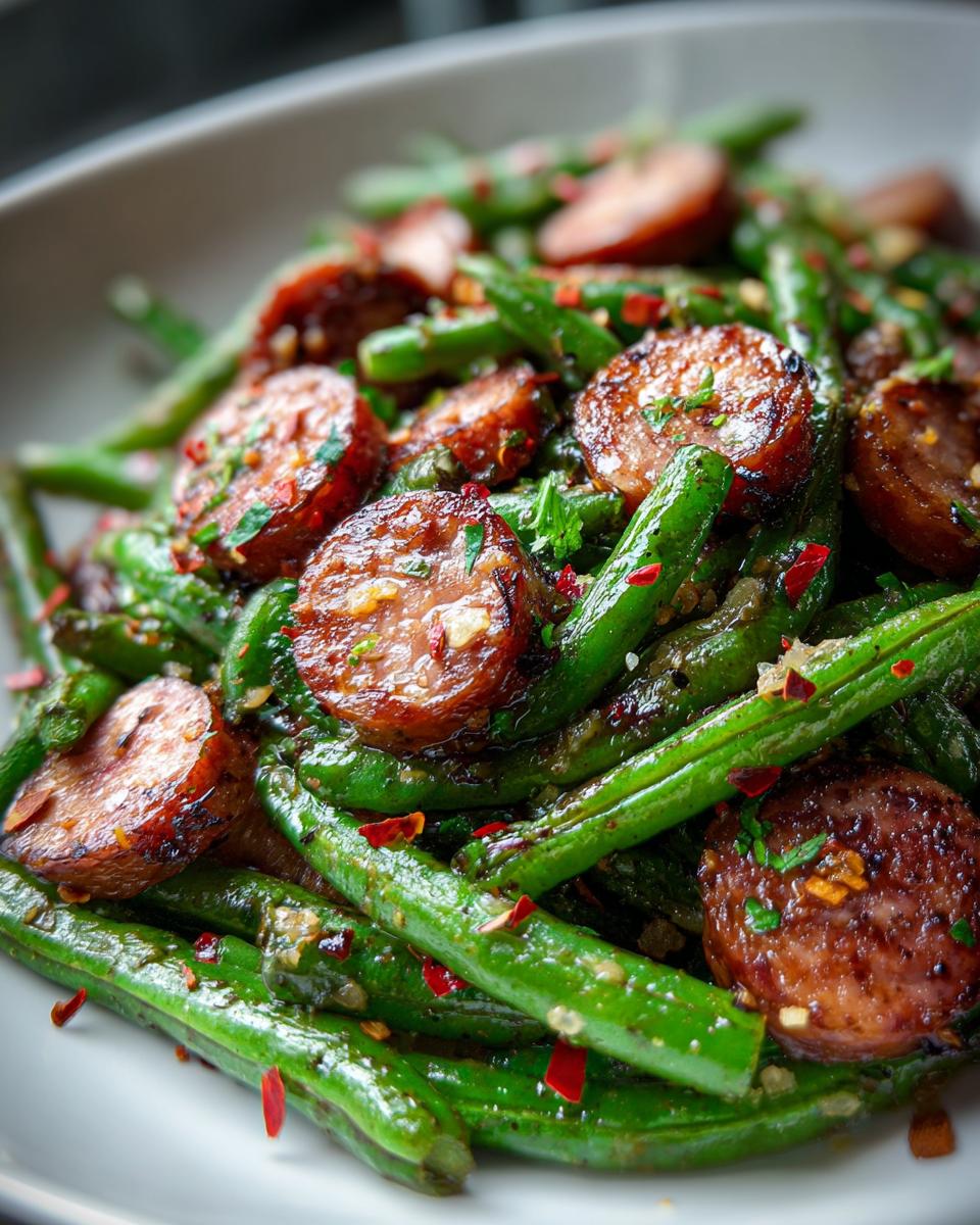 Garlic Butter Green Beans  & Keilbasa - detail 1