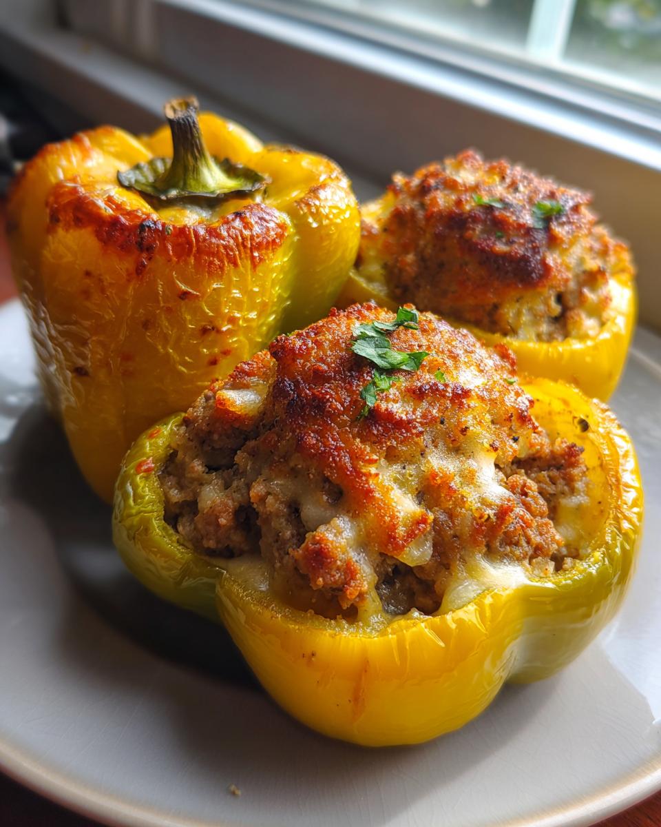 Hearty Italian Sausage Stuffed Banana Peppers - detail 3
