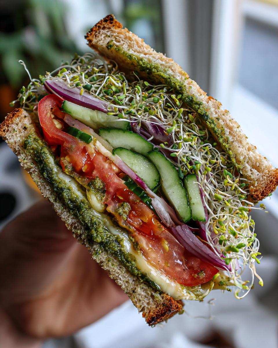 Hearty Pesto Veggie Sandwich - detail 2