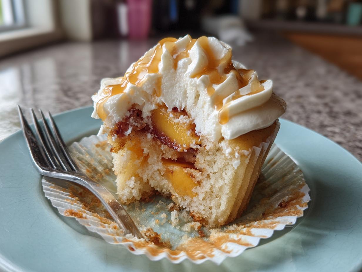 Heavenly 3-Day Honey Peach Cream Cheese Cupcakes