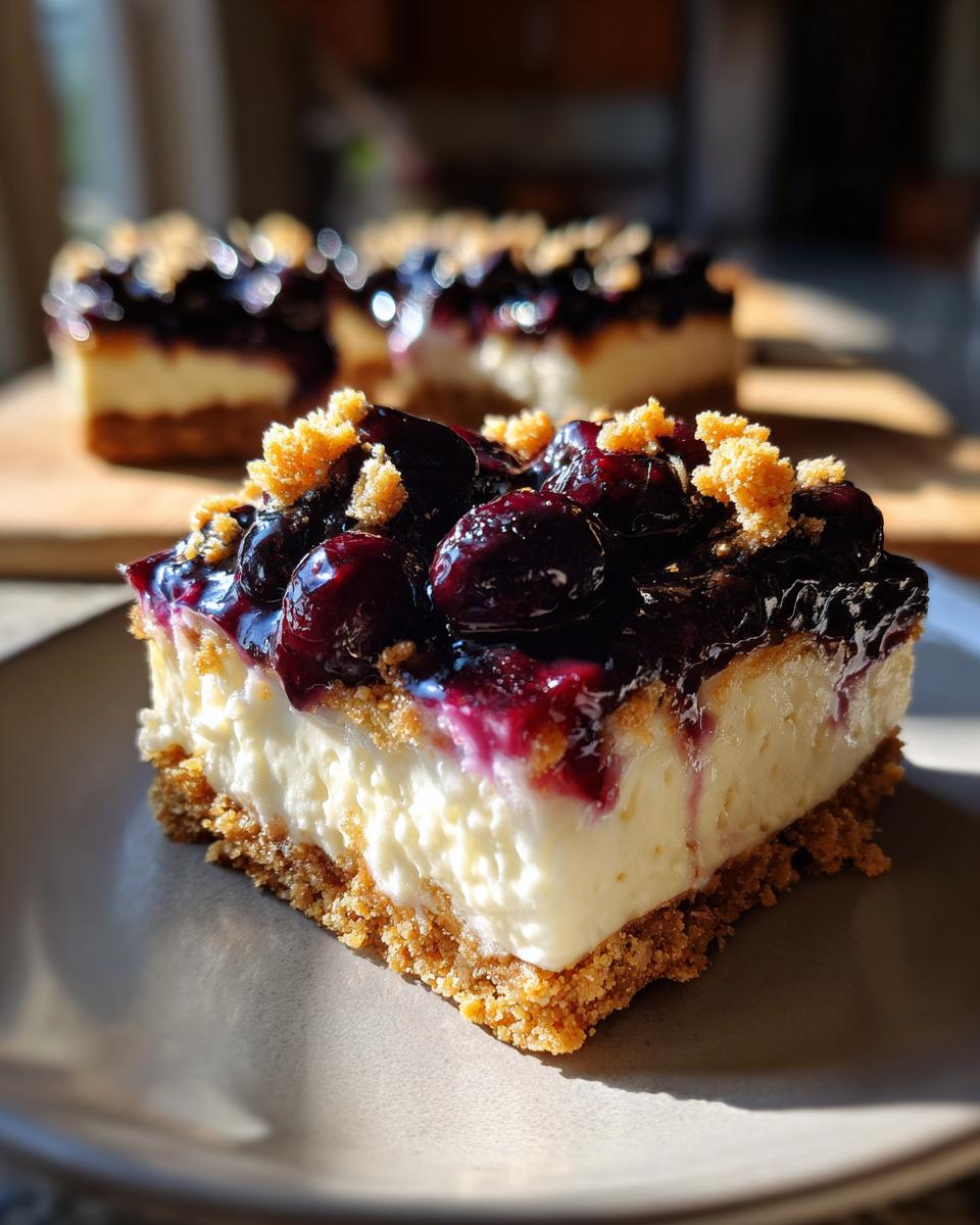 No-Bake Blueberry Cheesecake Bars - detail 1