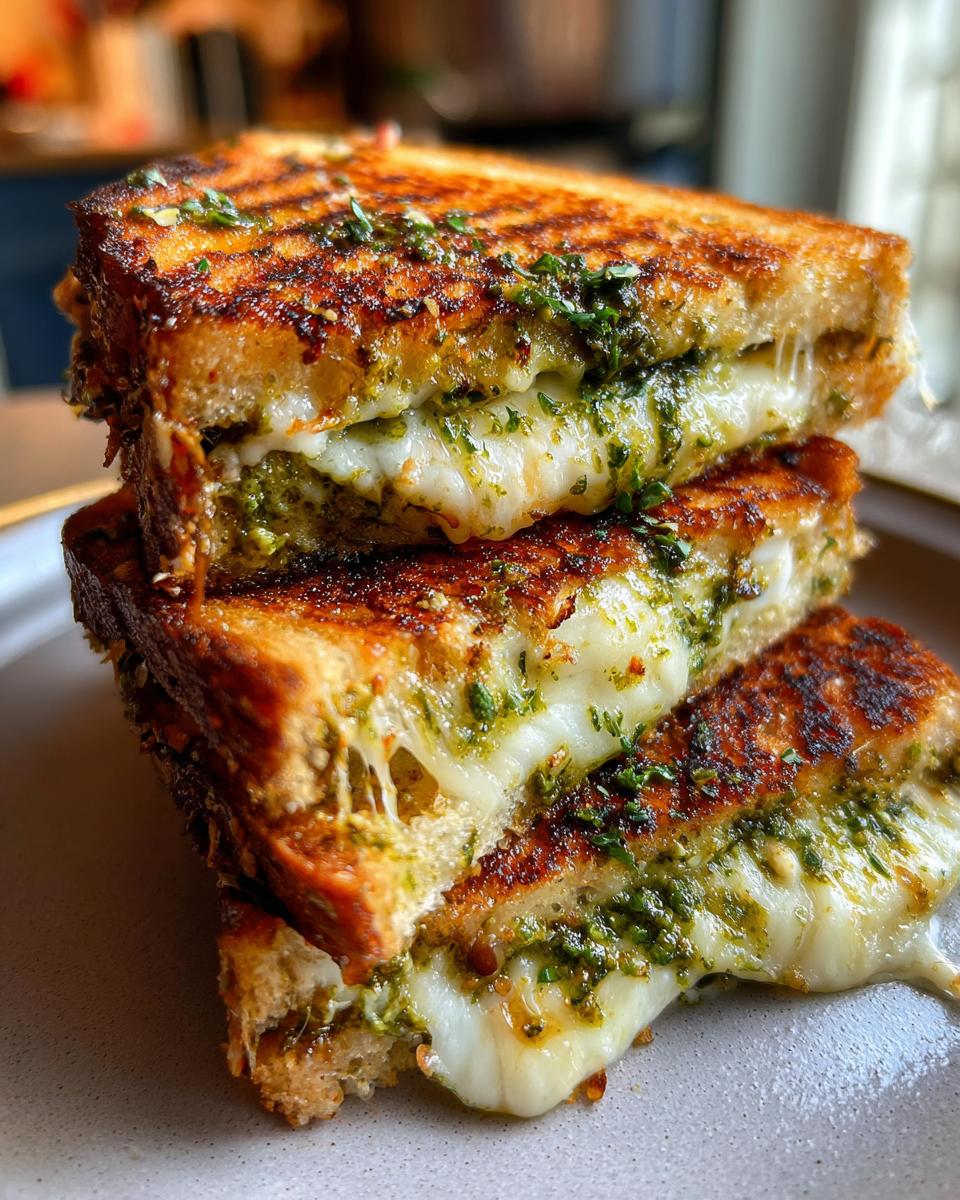 Perfectly Grilled Cheddar Pesto Paninis - detail 1