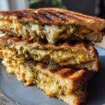 Perfectly Grilled Cheddar Pesto Paninis