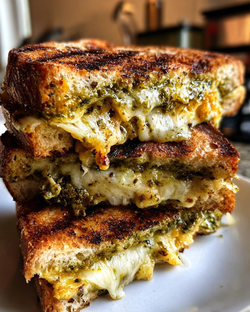 Perfectly Grilled Cheddar Pesto Paninis - detail 2