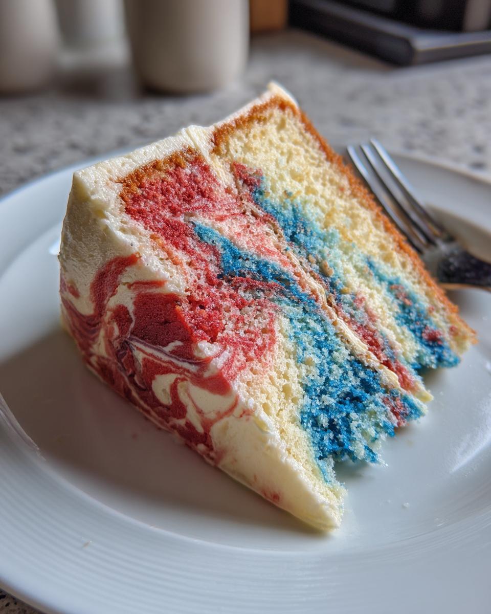 Red White & Blue Marble Cake - detail 1