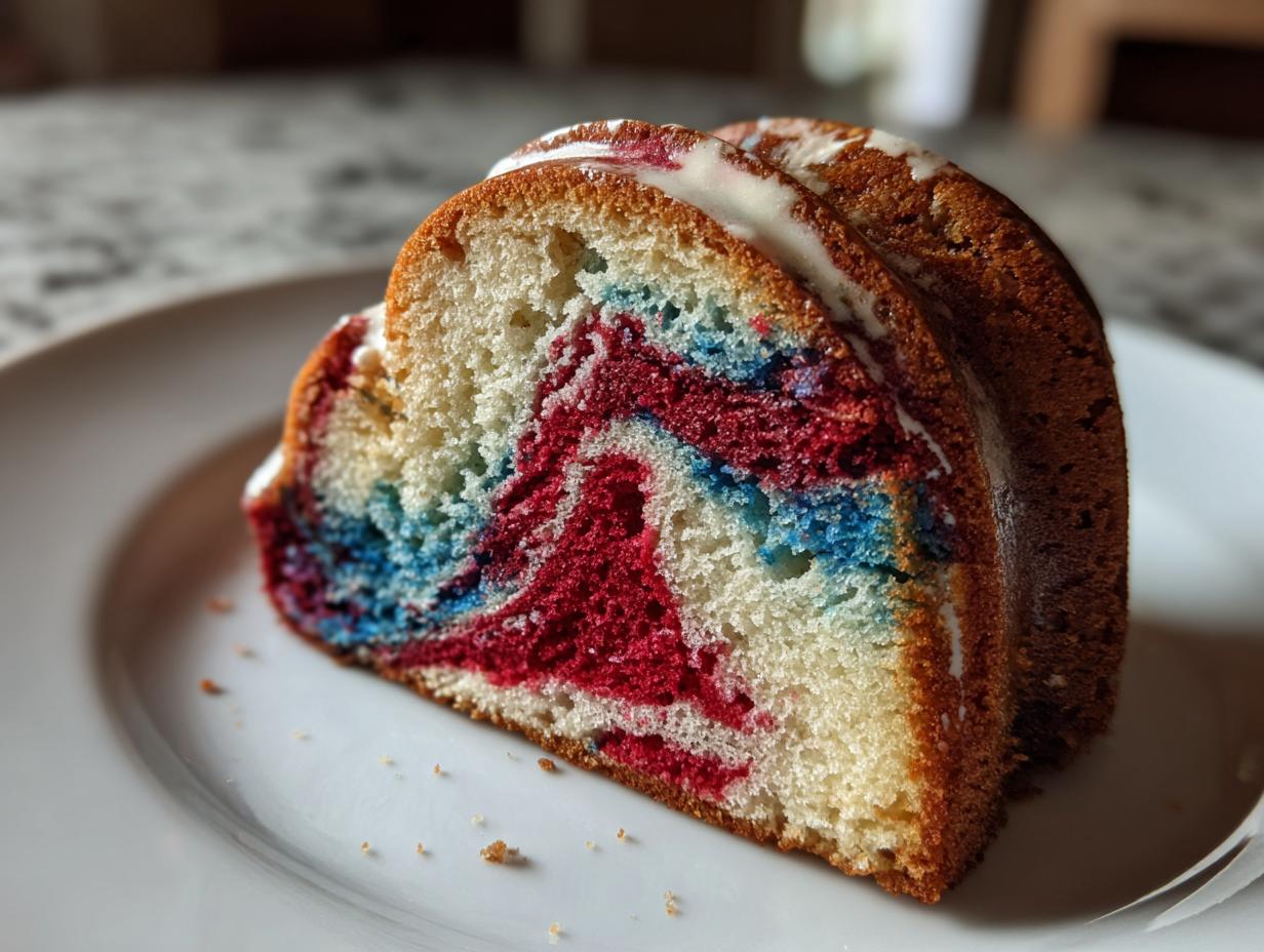 Unbelievable Red White & Blue Marble Cake in 30 Minutes