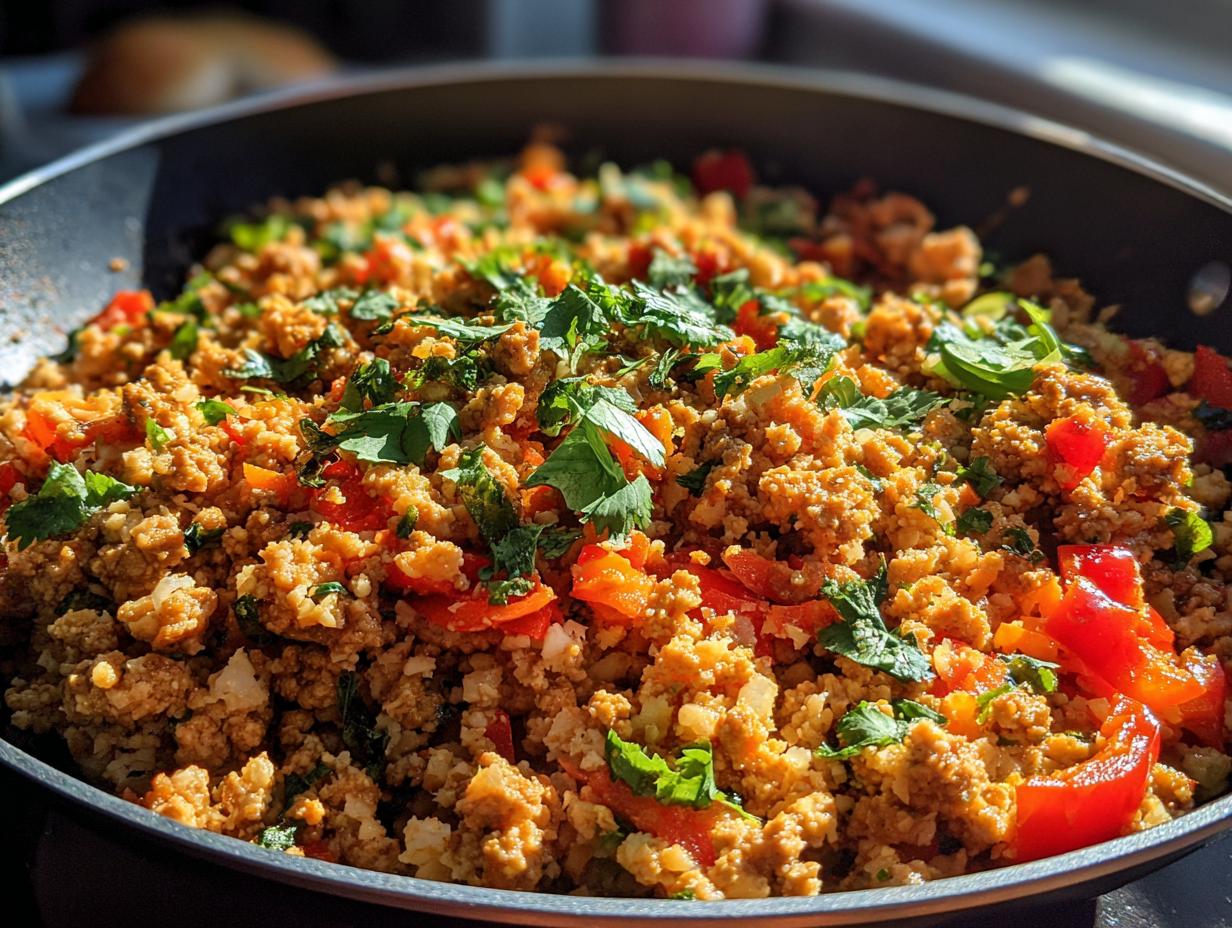 Spicy Cauliflower Rice With Ground Turkey in 30 Min