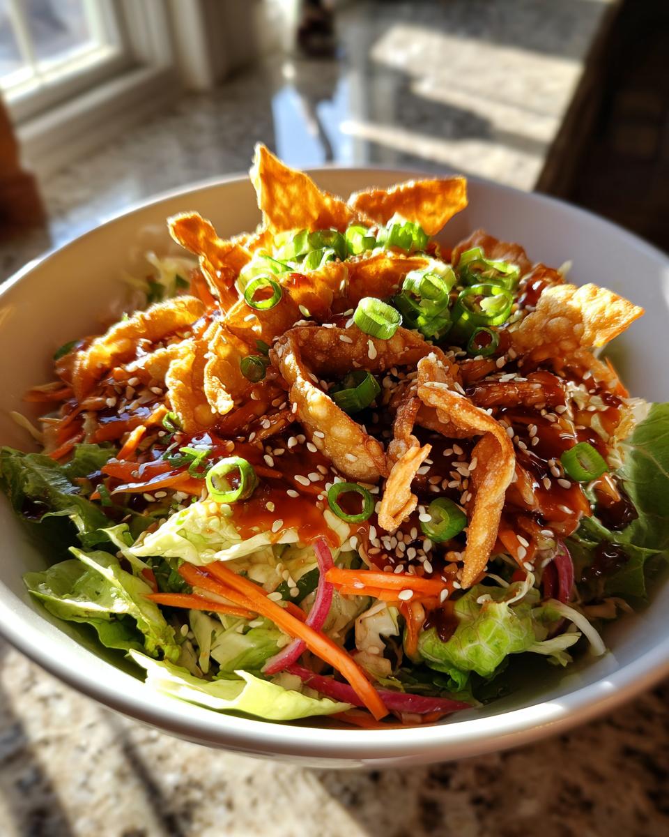 Teriyaki Chicken Wonton Taco Bowls - detail 1