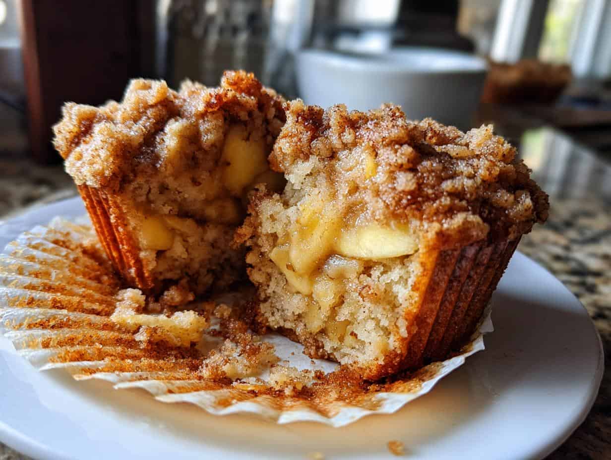 Bake 1 Dozen Divine Apple Cinnamon Muffins with Crumb
