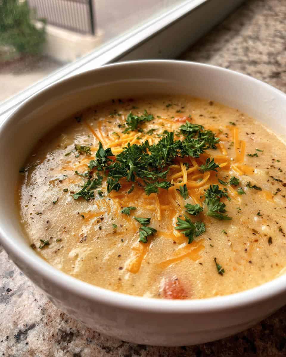 Cheddar Garlic Herb Potato Soup - detail 3