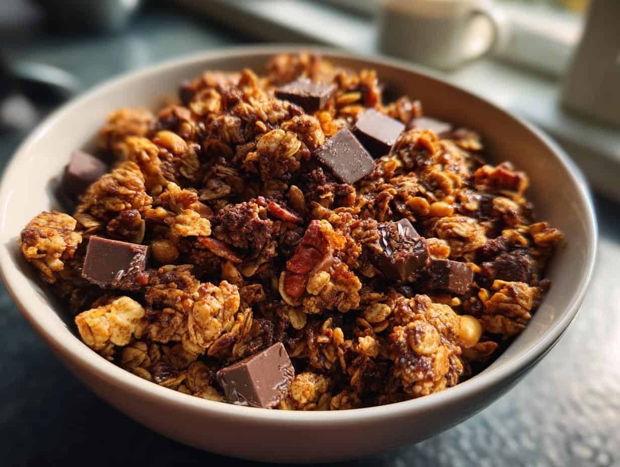 Irresistible Chocolate Granola Recipe With 7 Ingredients