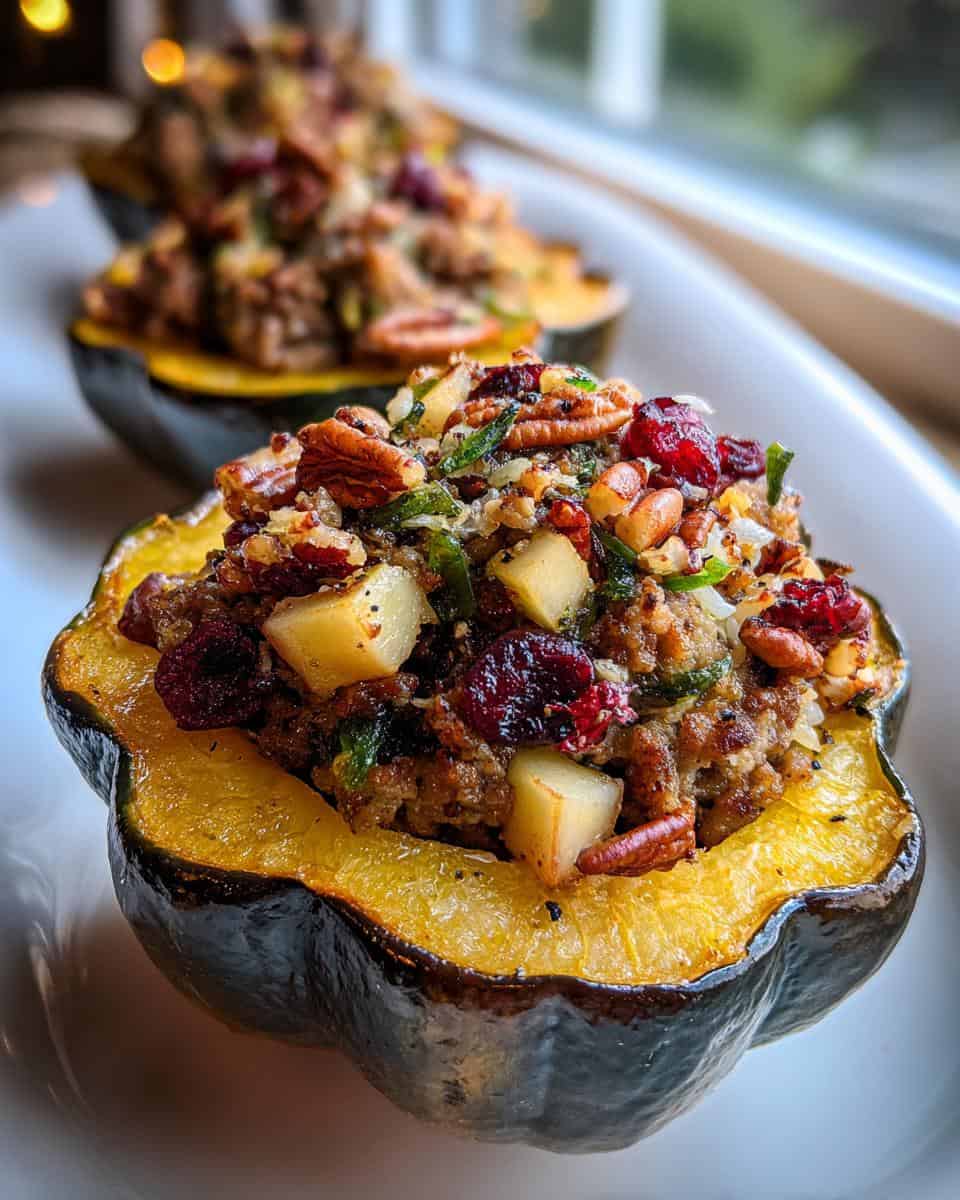 Cozy Stuffed Acorn Squash with Sausage & Apples - detail 1