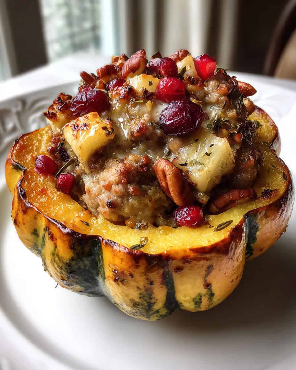 Cozy Stuffed Acorn Squash with Sausage & Apples - detail 2
