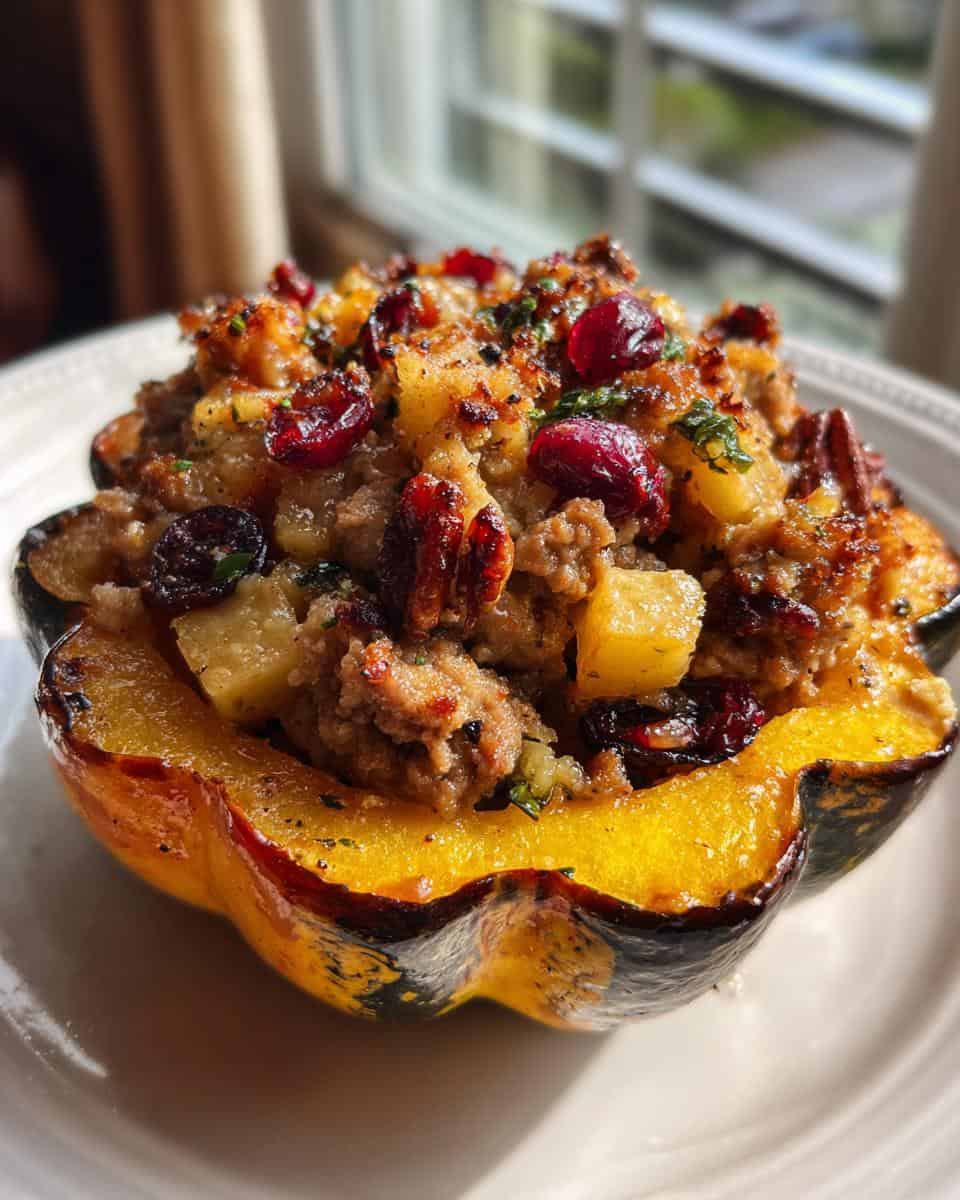 Cozy Stuffed Acorn Squash with Sausage & Apples - detail 3