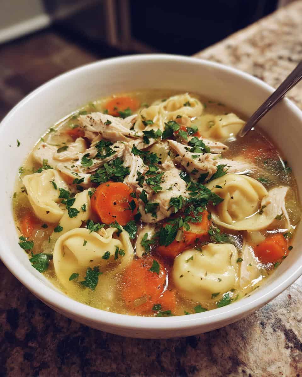 Cozy Tortellini Soup with Chicken Broth - detail 2