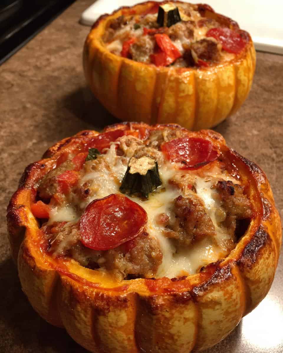 Easy Pizza-Stuffed Pumpkins – Halloween Dinner - detail 2