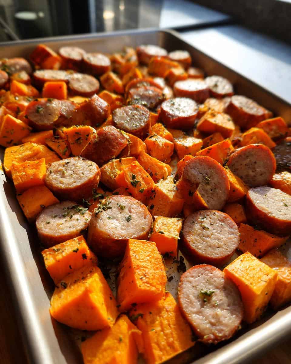 Easy Sheet Pan Sausage and Sweet Potatoes - detail 1