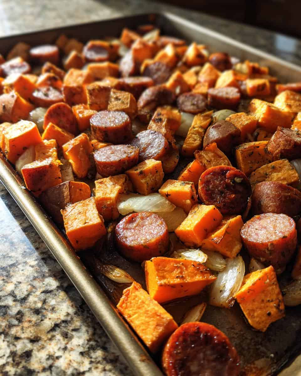 Easy Sheet Pan Sausage and Sweet Potatoes - detail 2