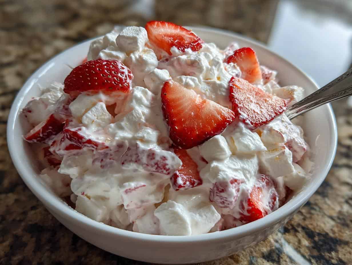 Devilish Easy Strawberry Fluff Salad in Just 4 Steps