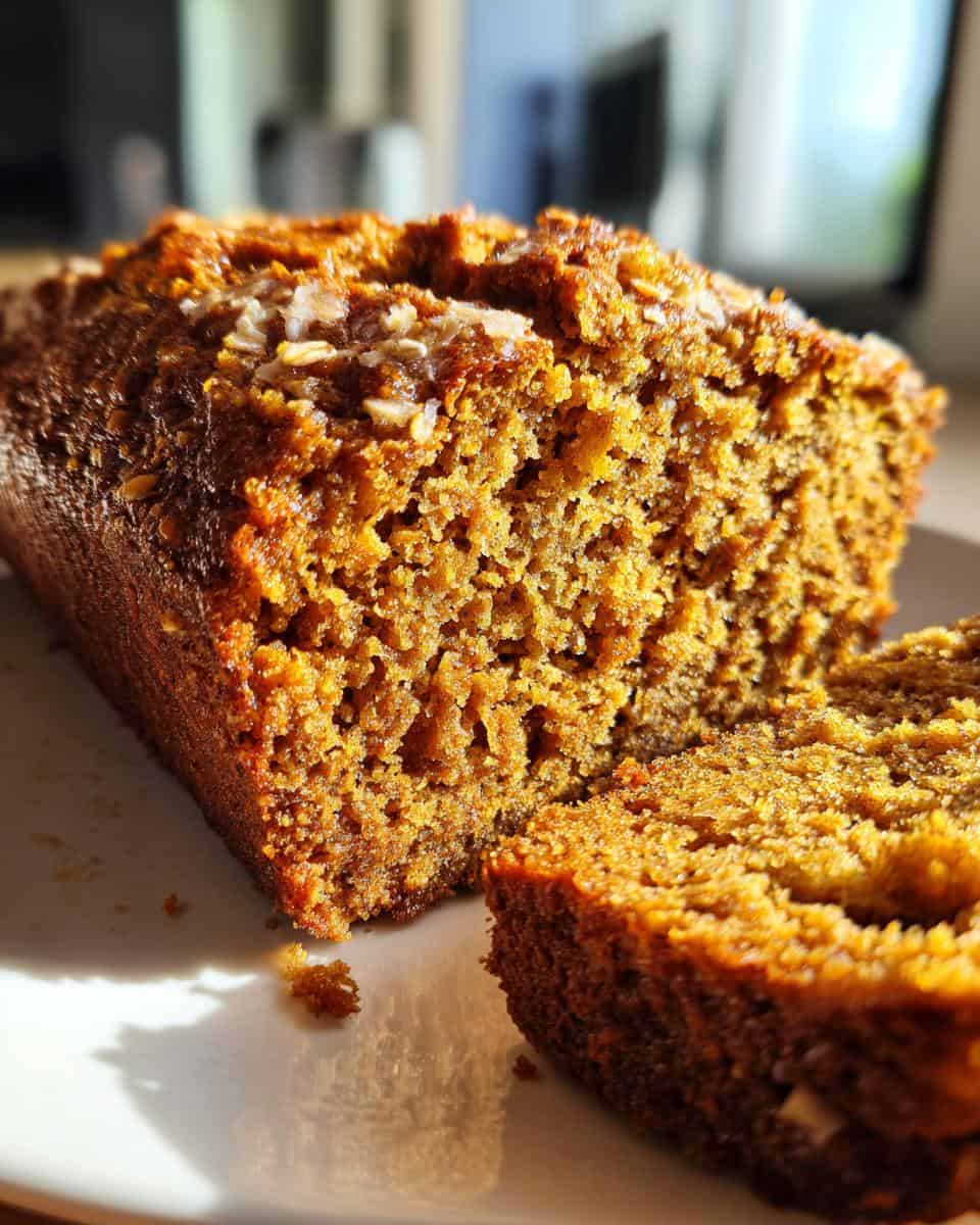Flourless Pumpkin Bread with Oats and Maple Syrup - detail 2