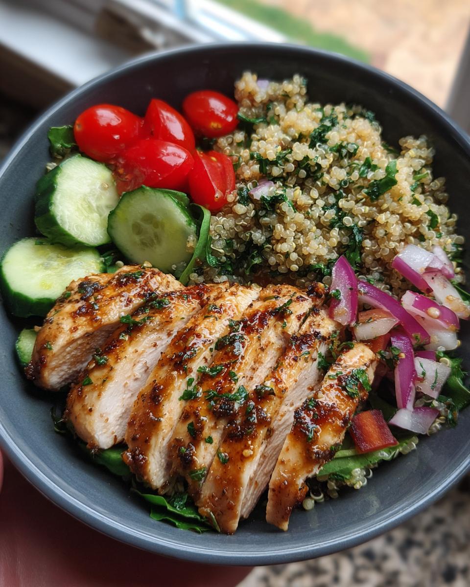 Fresh Grilled Chicken Bowls with Herbs and Veggies - detail 2