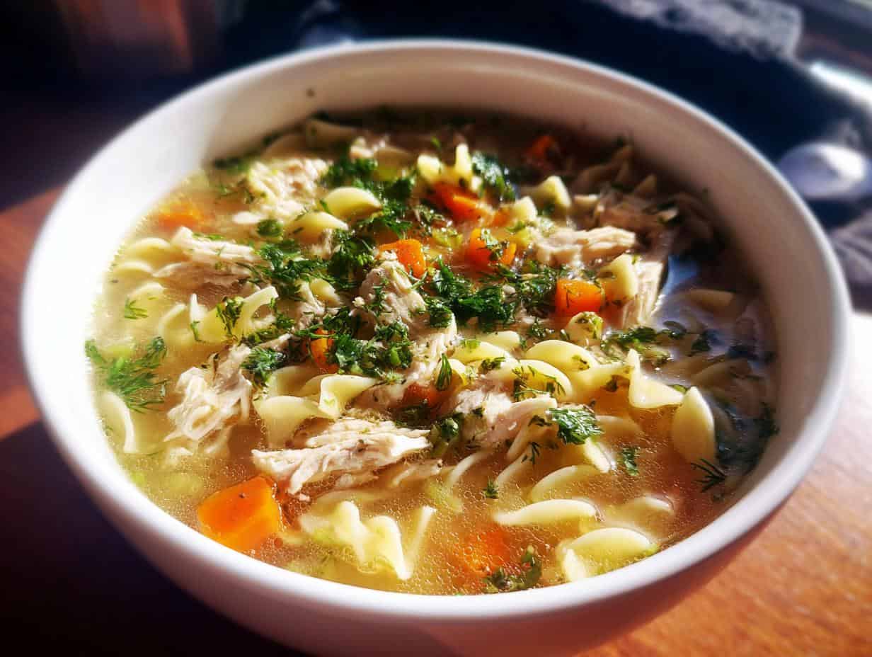 Devastating Fresh Herb Chicken Noodle Soup in 40 Minutes