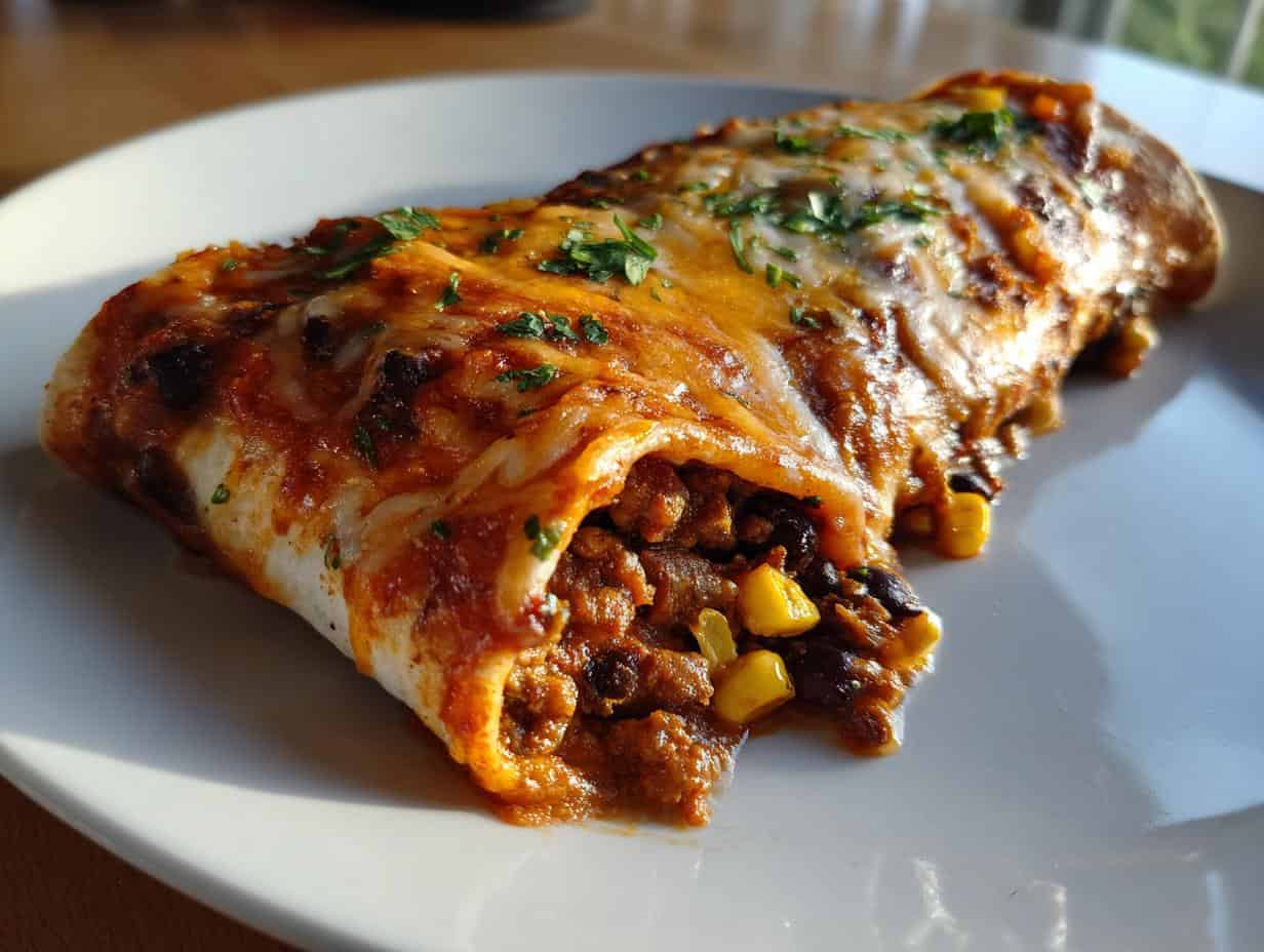 Savory 40-Minutes Ground Turkey Black Bean Enchiladas