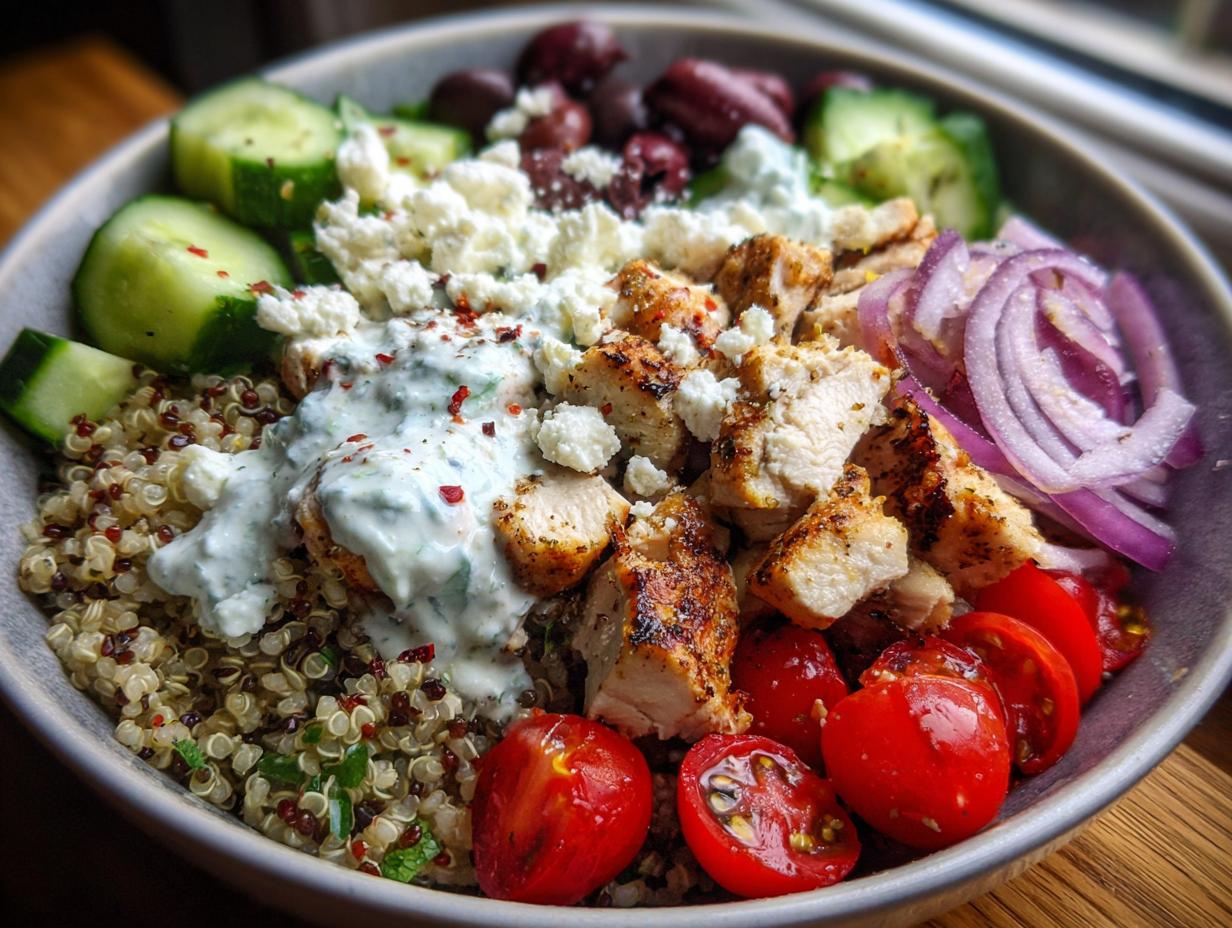 Wicked Healthy Greek Chicken Tzatziki Bowl Recipe