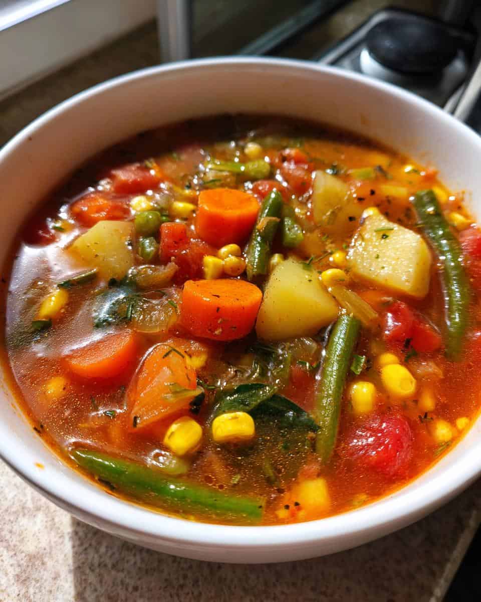Hearty Homemade Chunky Vegetable Soup for Fall - Healthy Fall Recipes - detail 1