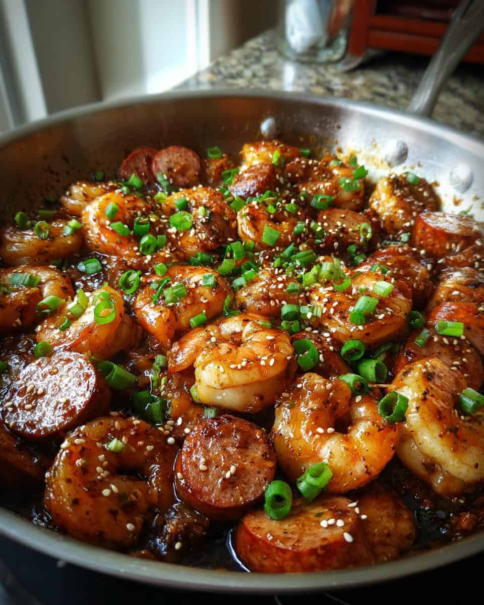 Honey Garlic Shrimp & Sausage Skillet (Ready in 25 Min!) - detail 1