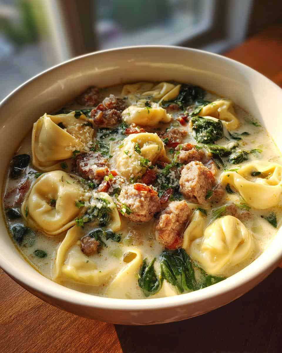 One-Pot Creamy Sausage Tortellini Soup - detail 2