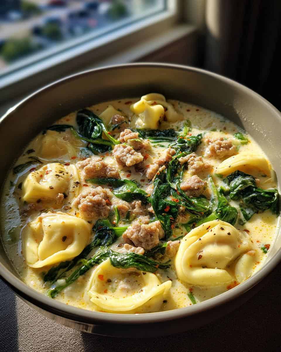 One-Pot Creamy Sausage Tortellini Soup - detail 3