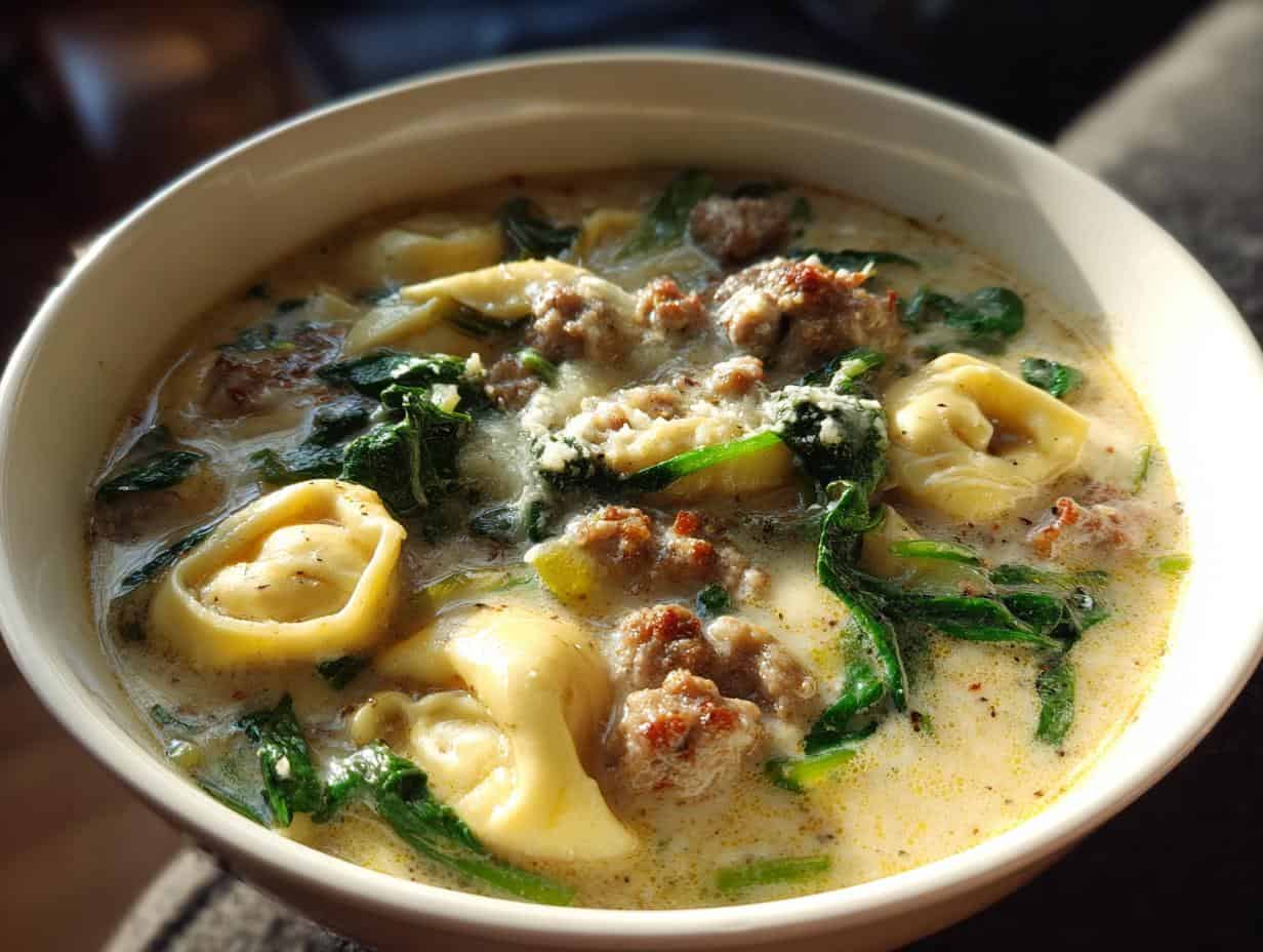 One-Pot Creamy Sausage Tortellini Soup: 40-Minute Bliss
