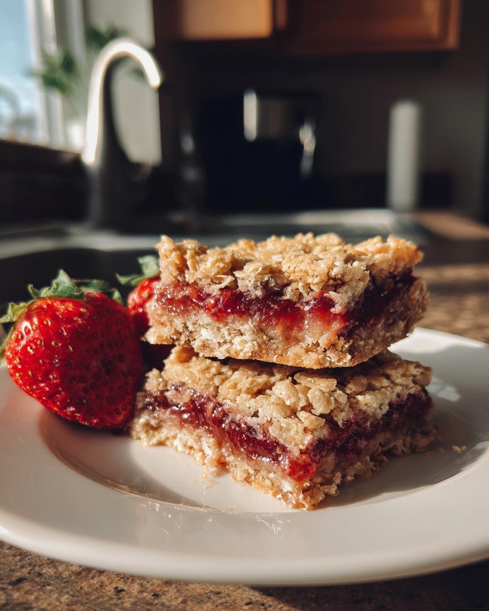 Strawberry Oatmeal Bars with Almond Flour - detail 1