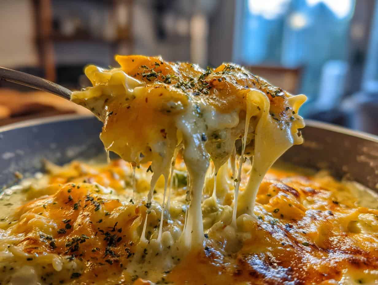 Easy Broccoli Cheddar Lasagna Soup in 30