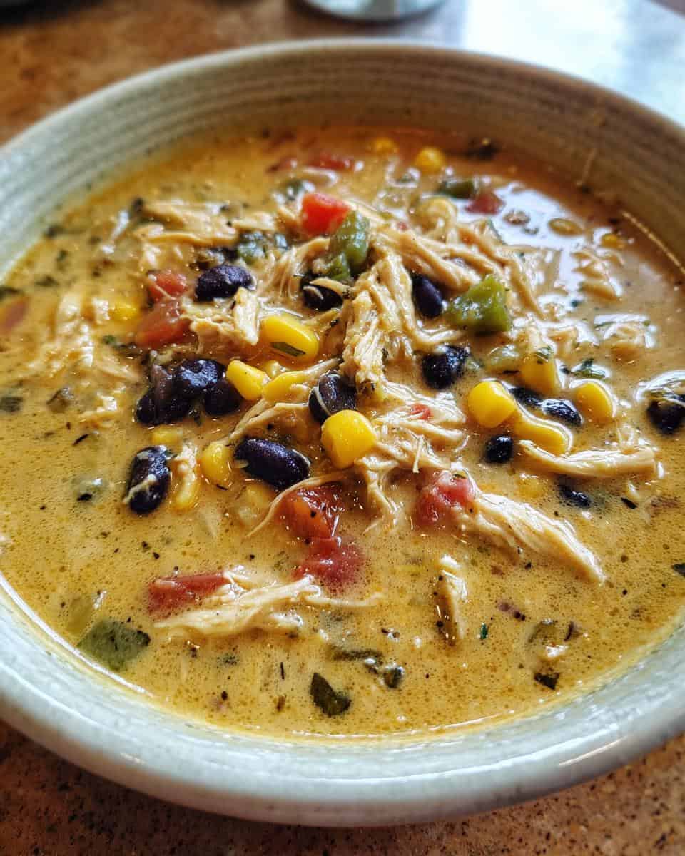Creamy Green Chili Chicken Soup with Taco Flavors - detail 1