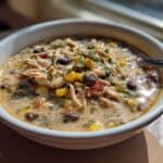 Creamy Green Chili Chicken Soup with Taco Flavors