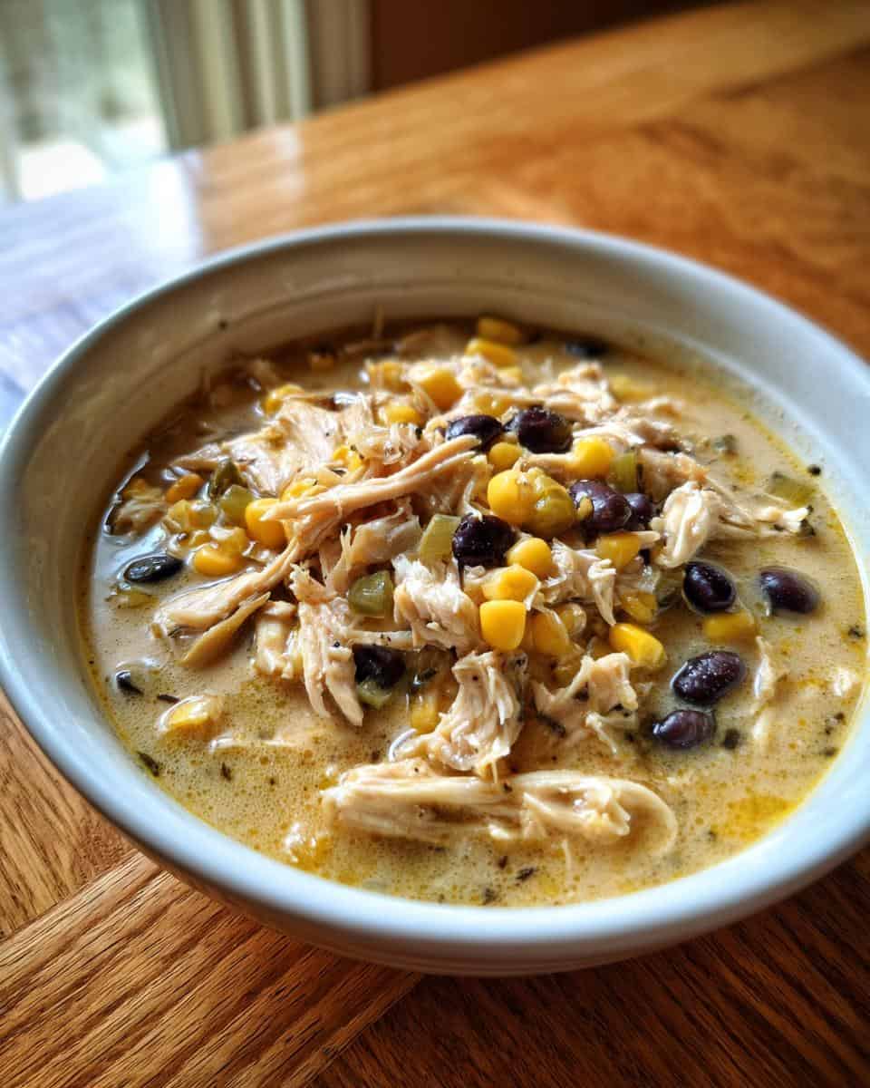 Creamy Green Chili Chicken Soup with Taco Flavors - detail 2