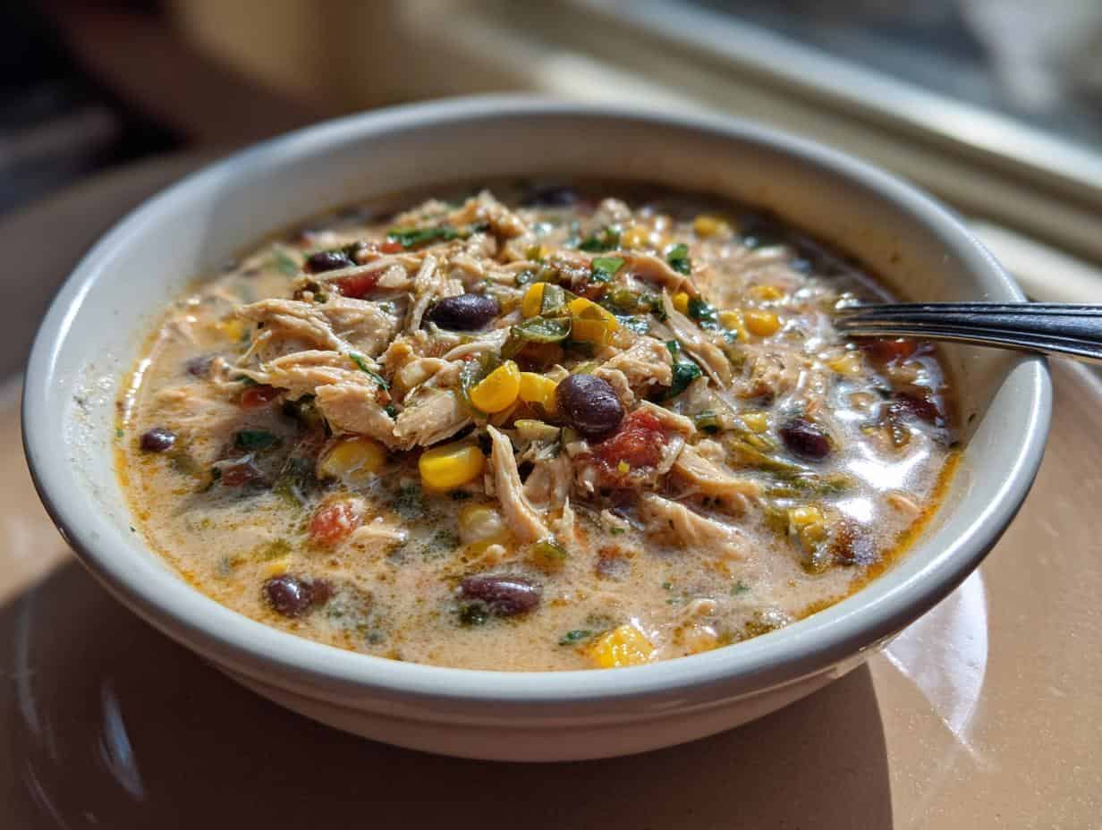 Creamy Green Chili Chicken Soup Taco Flavors: Irresistible