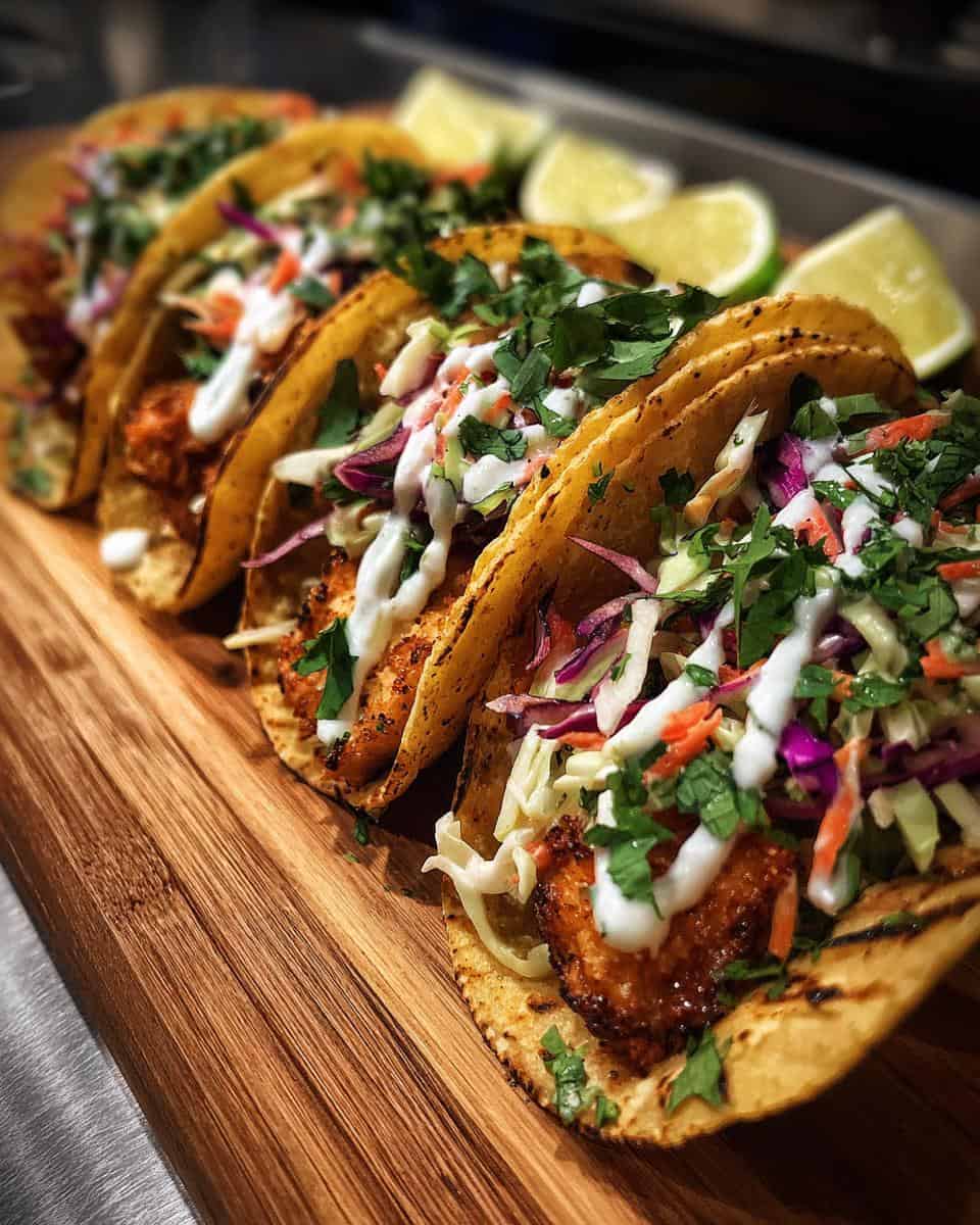 Crispy Salmon Tacos with Fresh Fish Slaw Recipe - detail 1