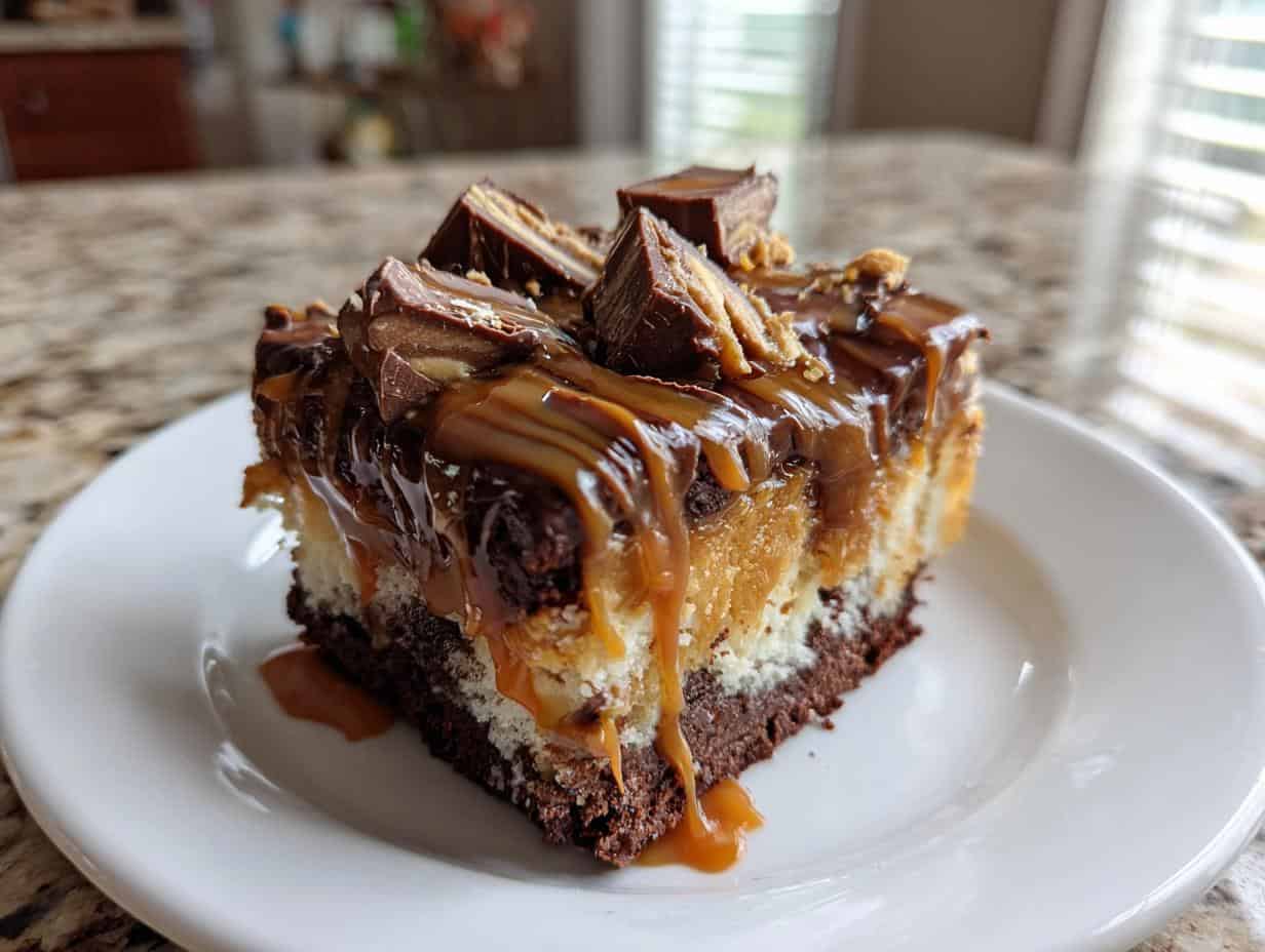 Easy Caramel Chocolate Poke Cake: 4 Layers of Bliss