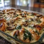 Easy Low-Carb Chicken Spinach Mushroom Bake