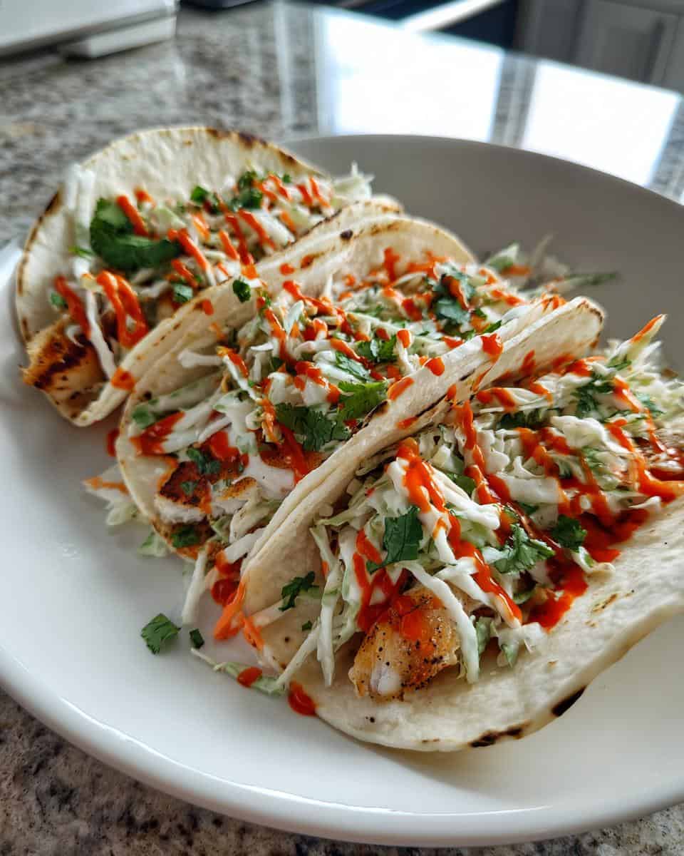 Fish Tacos with Cilantro Slaw and Sriracha Mayo - detail 2